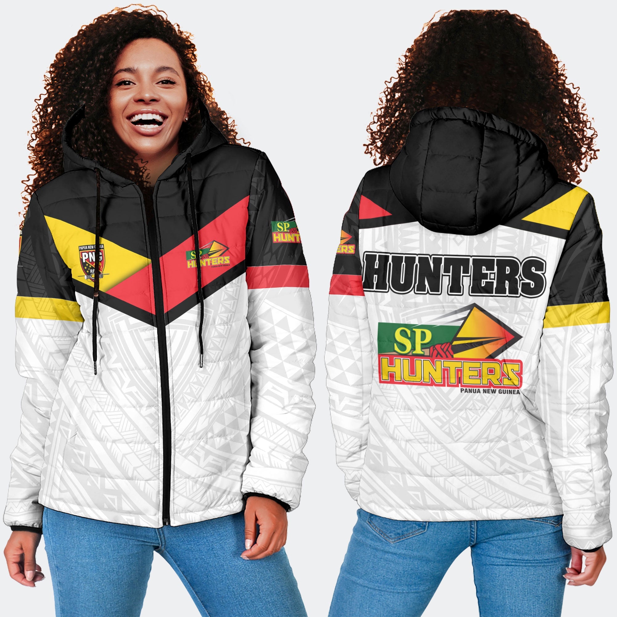 Papua New Guinea Rugby Hunters Women Hooded Padded Jacket