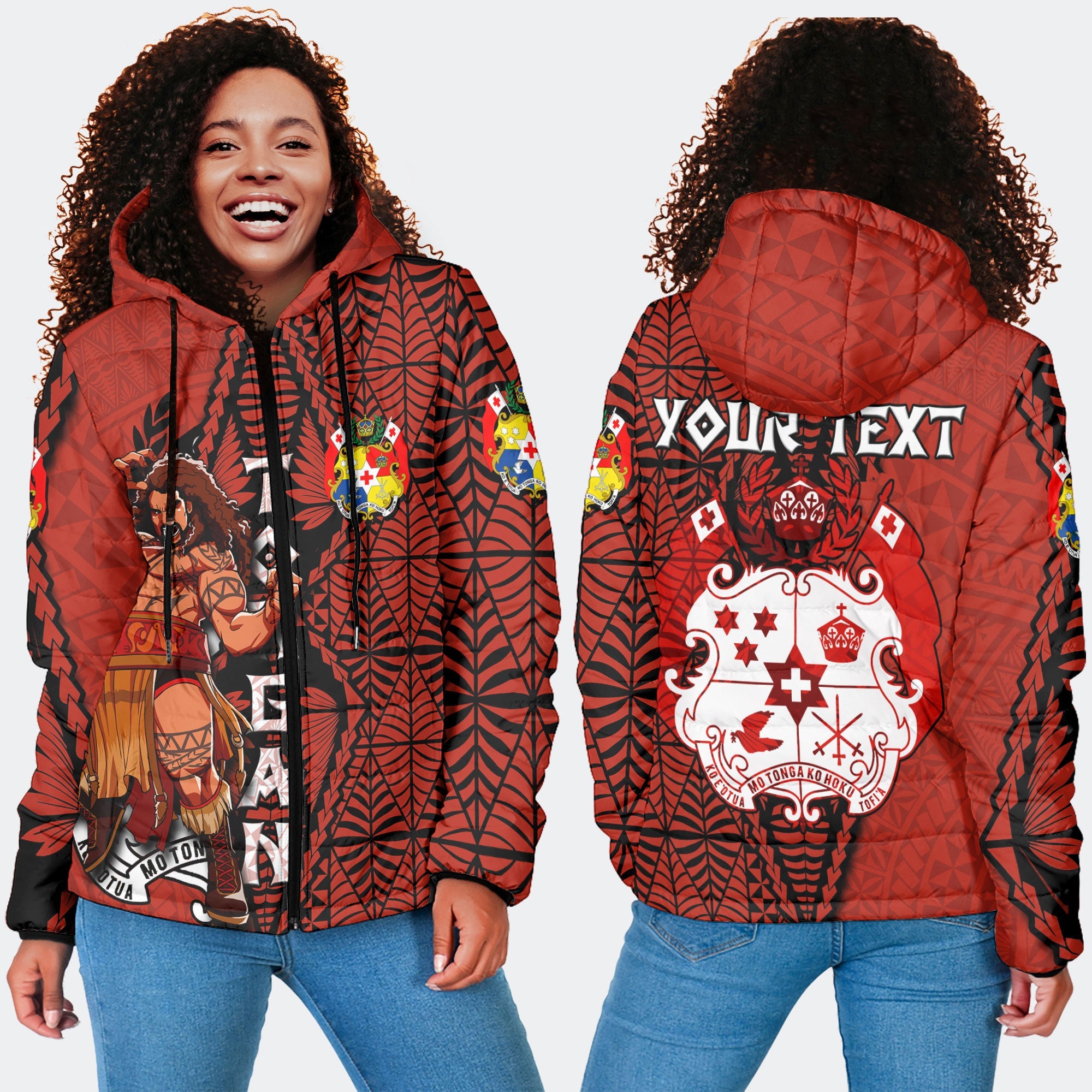 Custom Tonga The Tonga Terror Women Hooded Padded Jacket