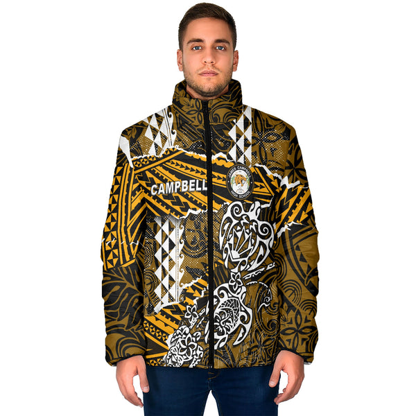 Hawaii James Campbell High School Custom Men Padded Jacket Polynesian Turtle Style