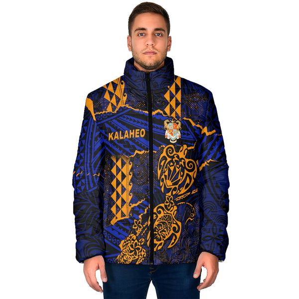 Hawaii Kalaheo High School Custom Men Padded Jacket Polynesian Turtle Style