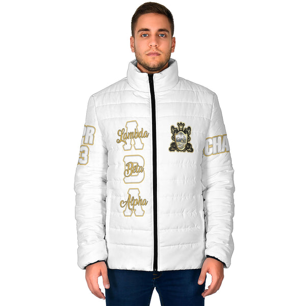 Sorority Jacket - Personalized Lambda Beta Alpha Men Padded Jacket Original White Style