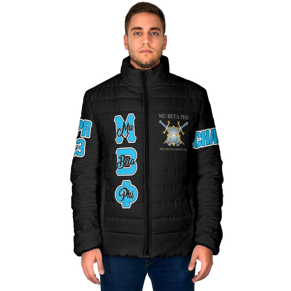 Fraternity Jacket - Personalized Mu Beta Phi Men Padded Jacket Original Dark Style