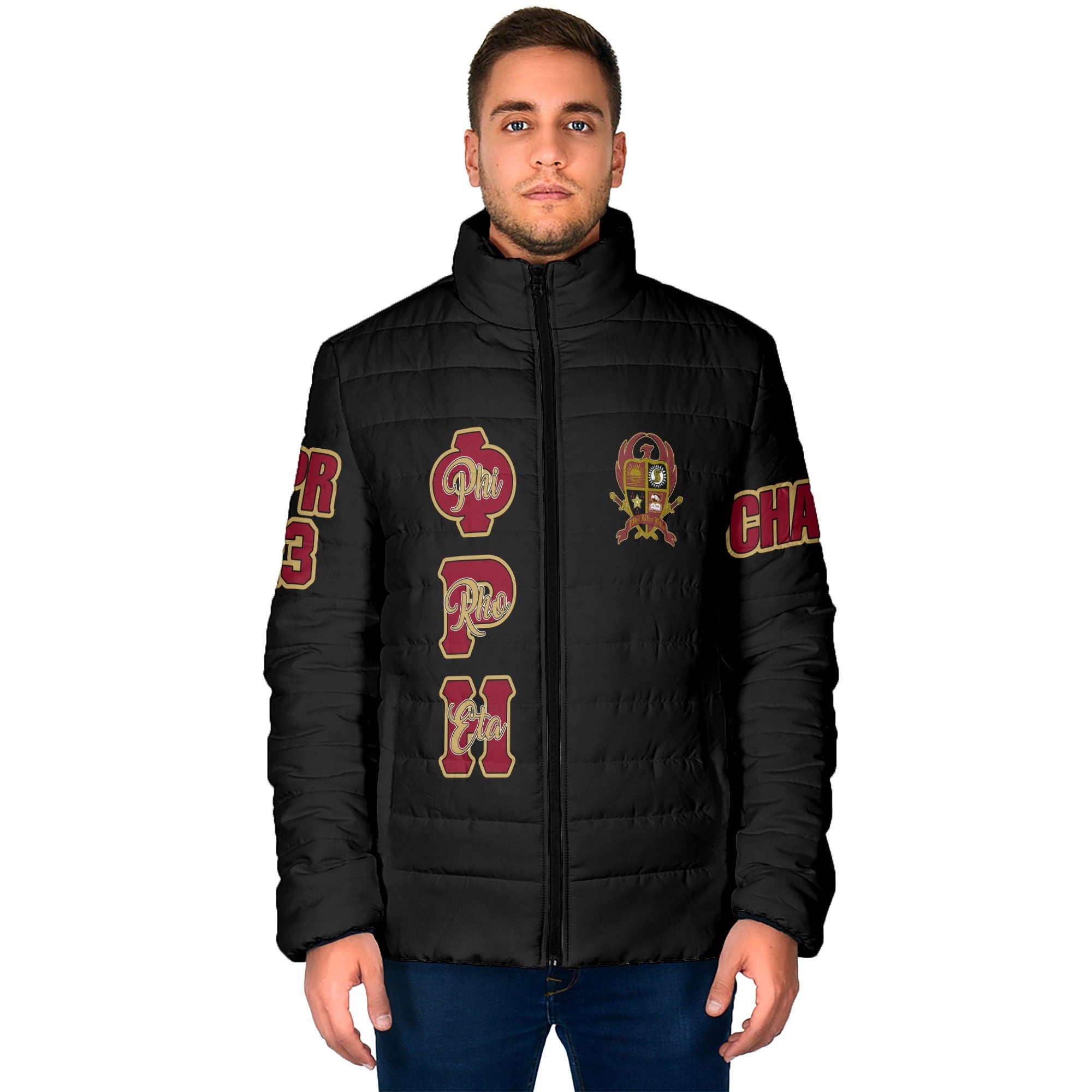 Fraternity Jacket - Personalized Phi Rho Eta Men Padded Jacket Original Dark Style