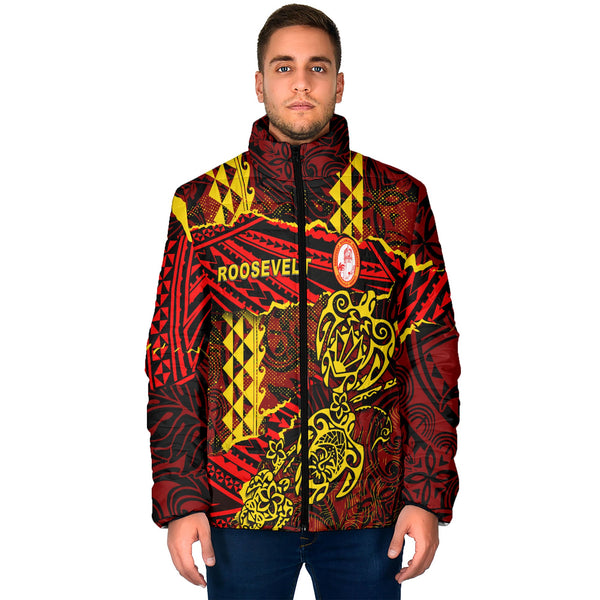 Hawaii Roosevelt High School Custom Men Padded Jacket Polynesian Turtle Style