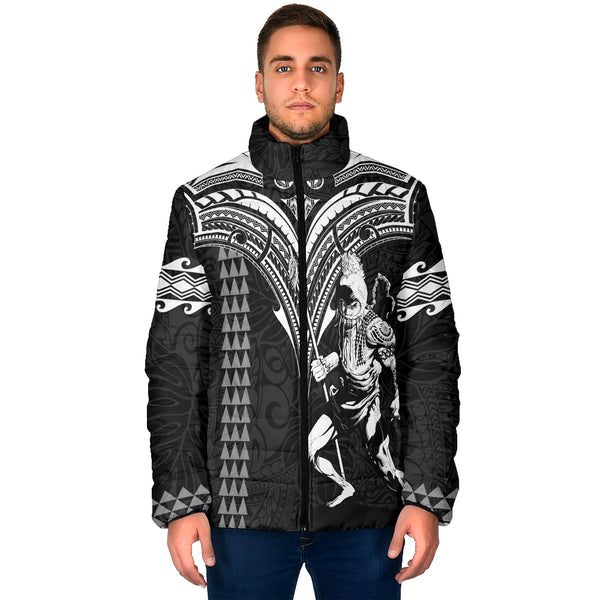 Custom Hawaii Ikaika Warrior Men Padded Jacket Polynesian Tattoo Style