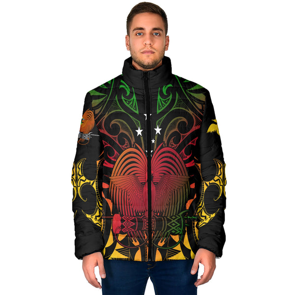 Papua New Guinea Men Padded Jacket Unity In Diversity Motto