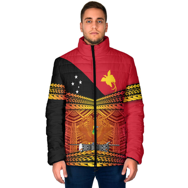 Papua New Guinea Independence Day Men Padded Jacket PNG Emblem Style