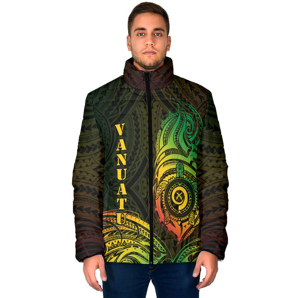 Vanuatu Men Padded Jacket Polynesian Reggae Style