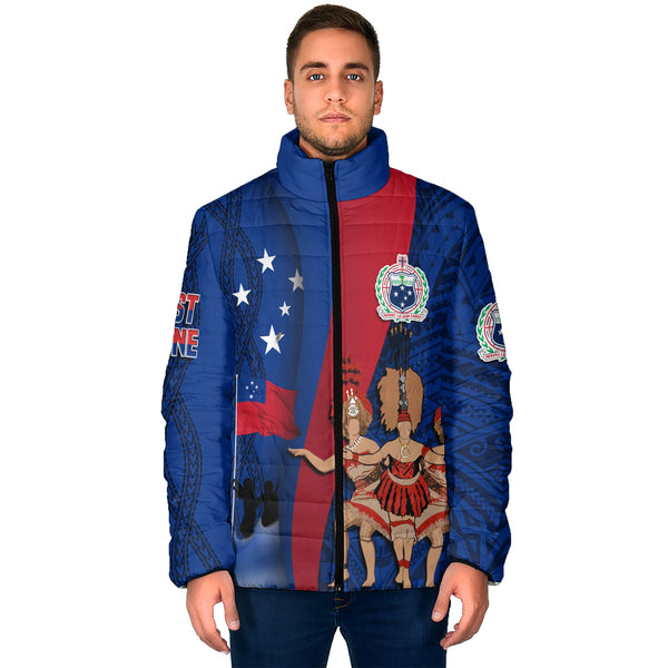 Samoa Independence Day Men Padded Jacket Celebrating Dance Style