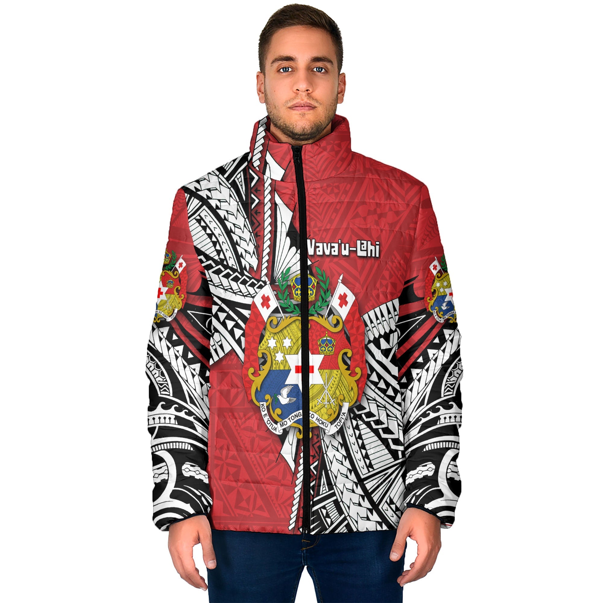 Custom Tonga Vava'u Lahi Coat Of Arms Men Padded Jacket