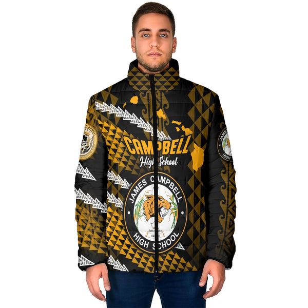 Hawaii James Campbell High School Custom Men Padded Jacket Map Style