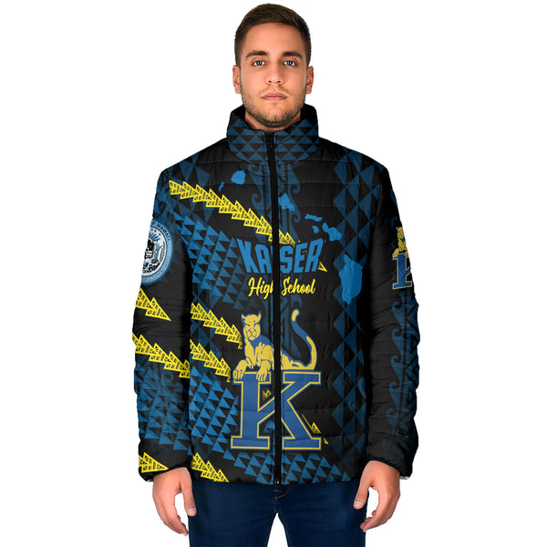 Hawaii Kaiser High School Custom Men Padded Jacket Map Style