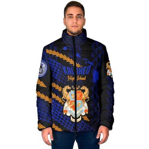 Hawaii Kalaheo High School Custom Men Padded Jacket Map Style