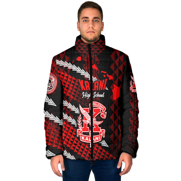 Hawaii Kalani High School Custom Men Padded Jacket Map Style