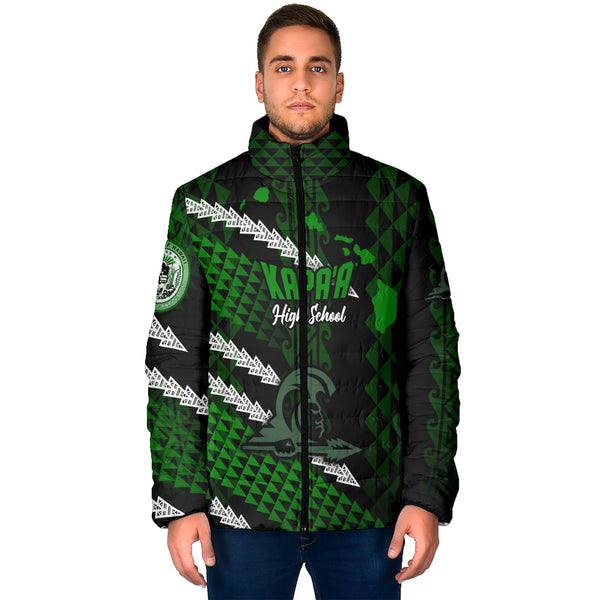 Hawaii Kapaa High School Custom Men Padded Jacket Map Style