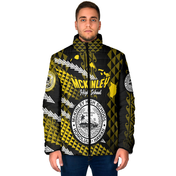 Hawaii President William McKinley High School Custom Men Padded Jacket Map Style