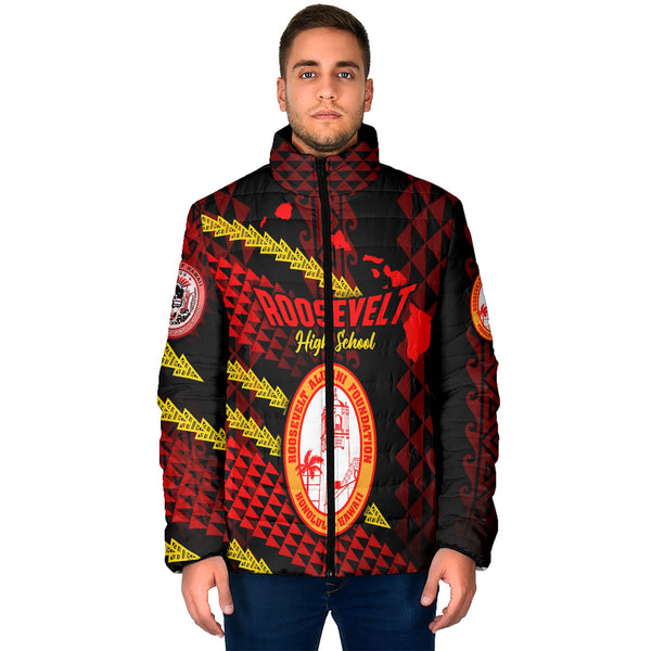 Hawaii Roosevelt High School Custom Men Padded Jacket Map Style