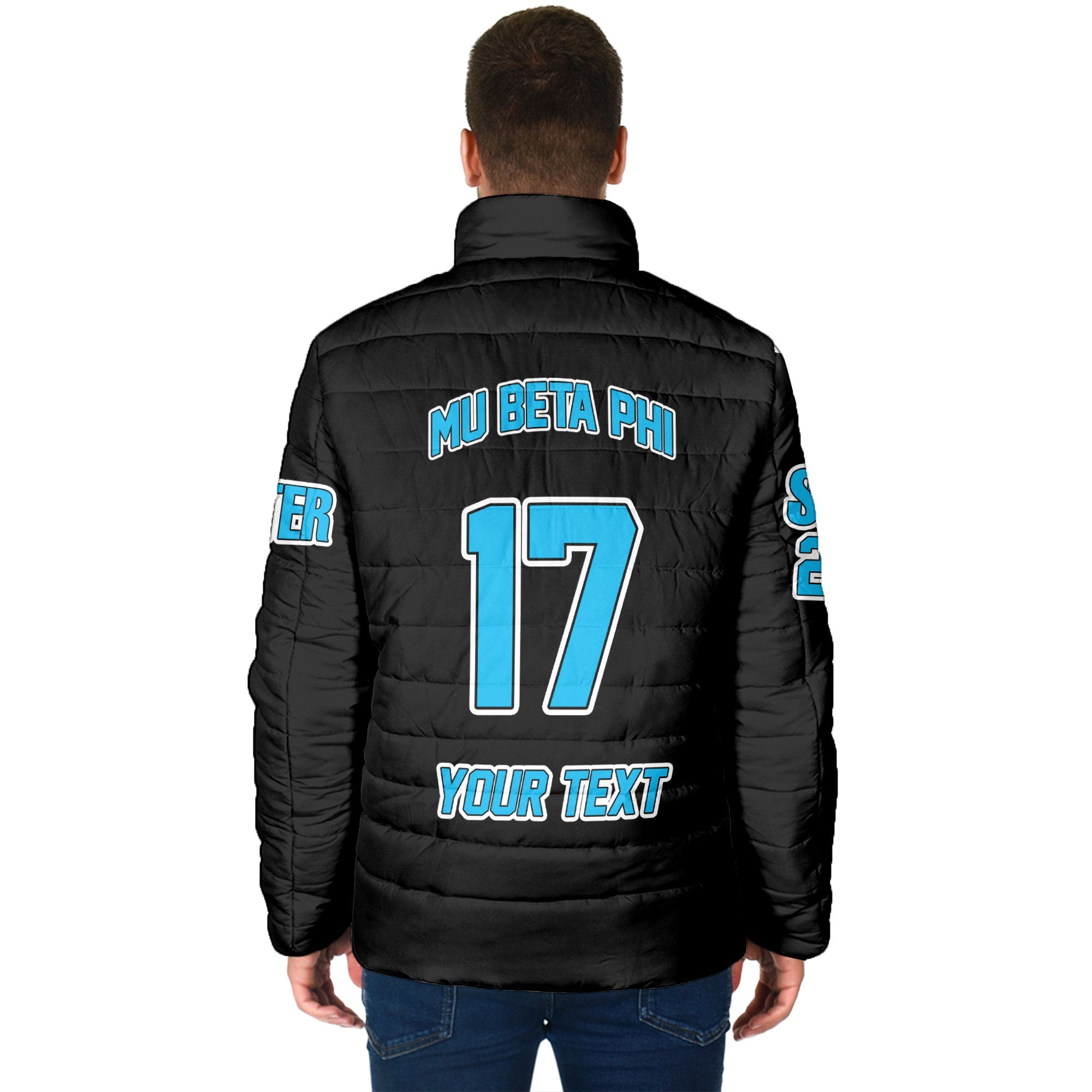 Fraternity Jacket - Personalized Mu Beta Phi Men Padded Jacket Original Dark Style