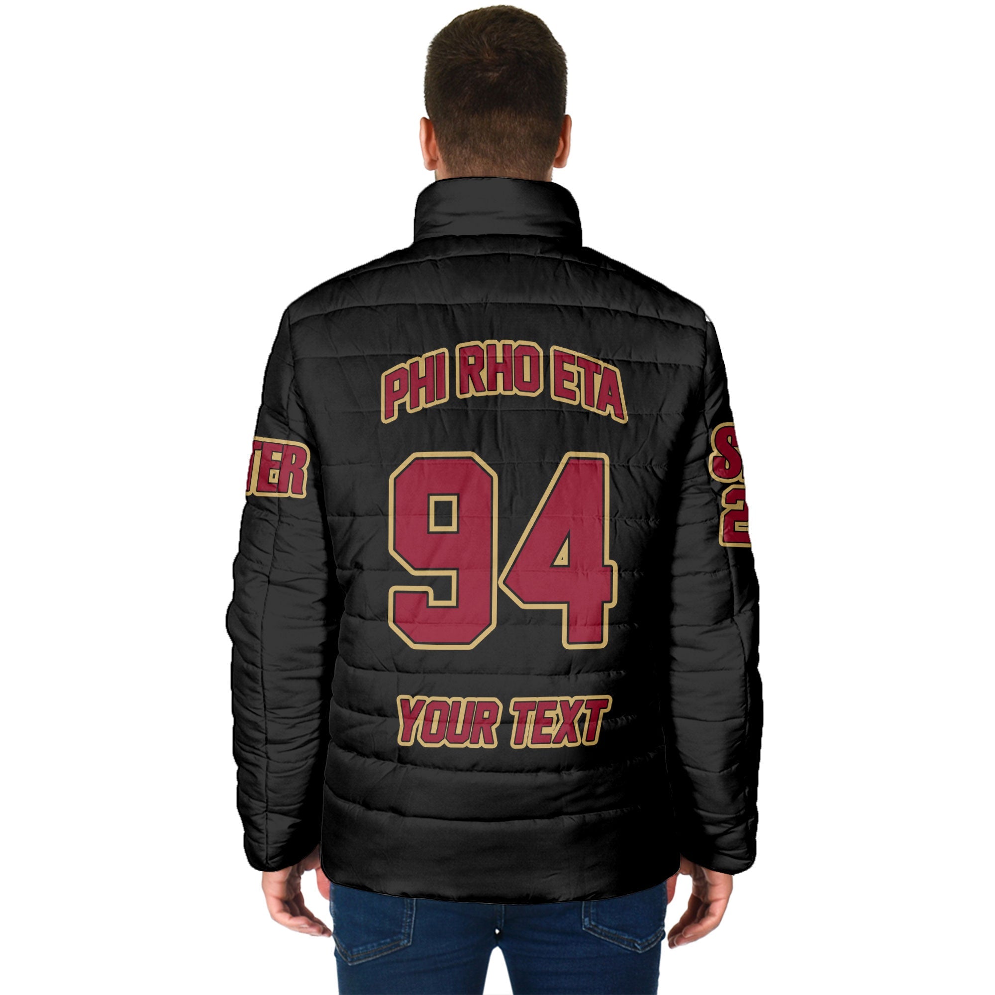 Fraternity Jacket - Personalized Phi Rho Eta Men Padded Jacket Original Dark Style