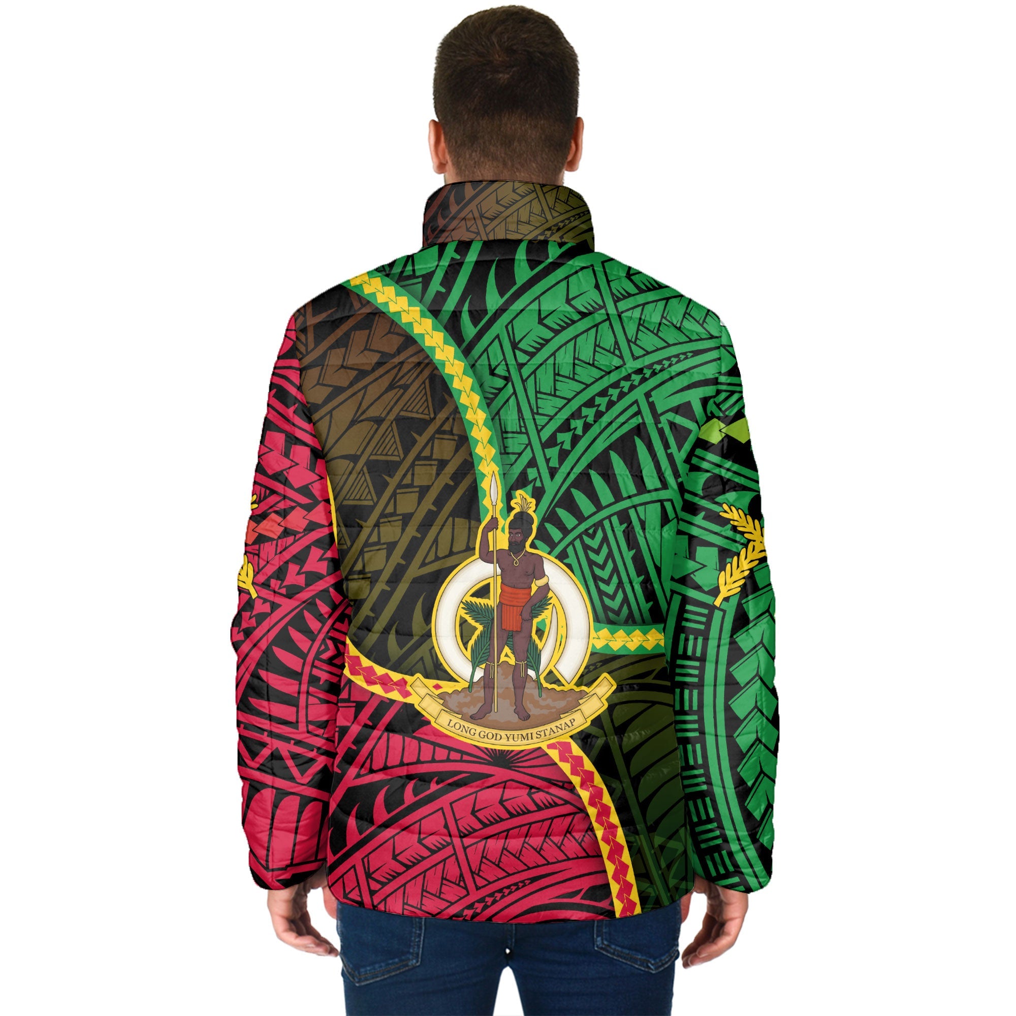 Vanuatu Men Padded Jacket Independence Day 43rd Anniversary Style