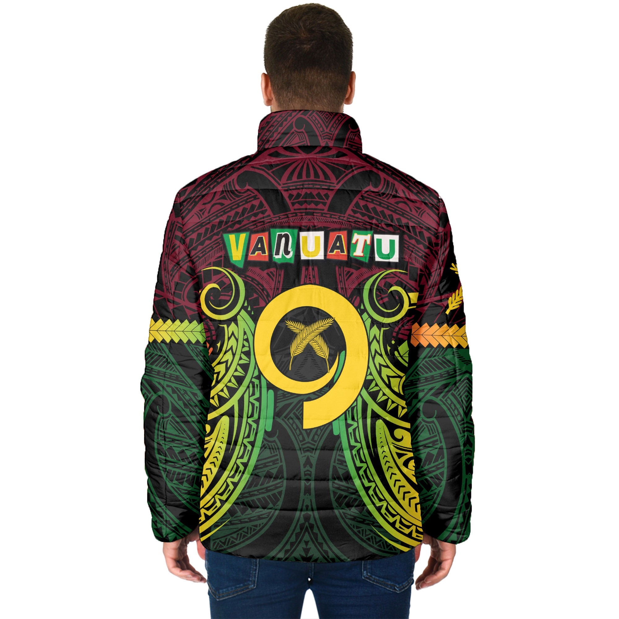 Vanuatu Men Padded Jacket Independence Day 43rd Anniversary Style 2