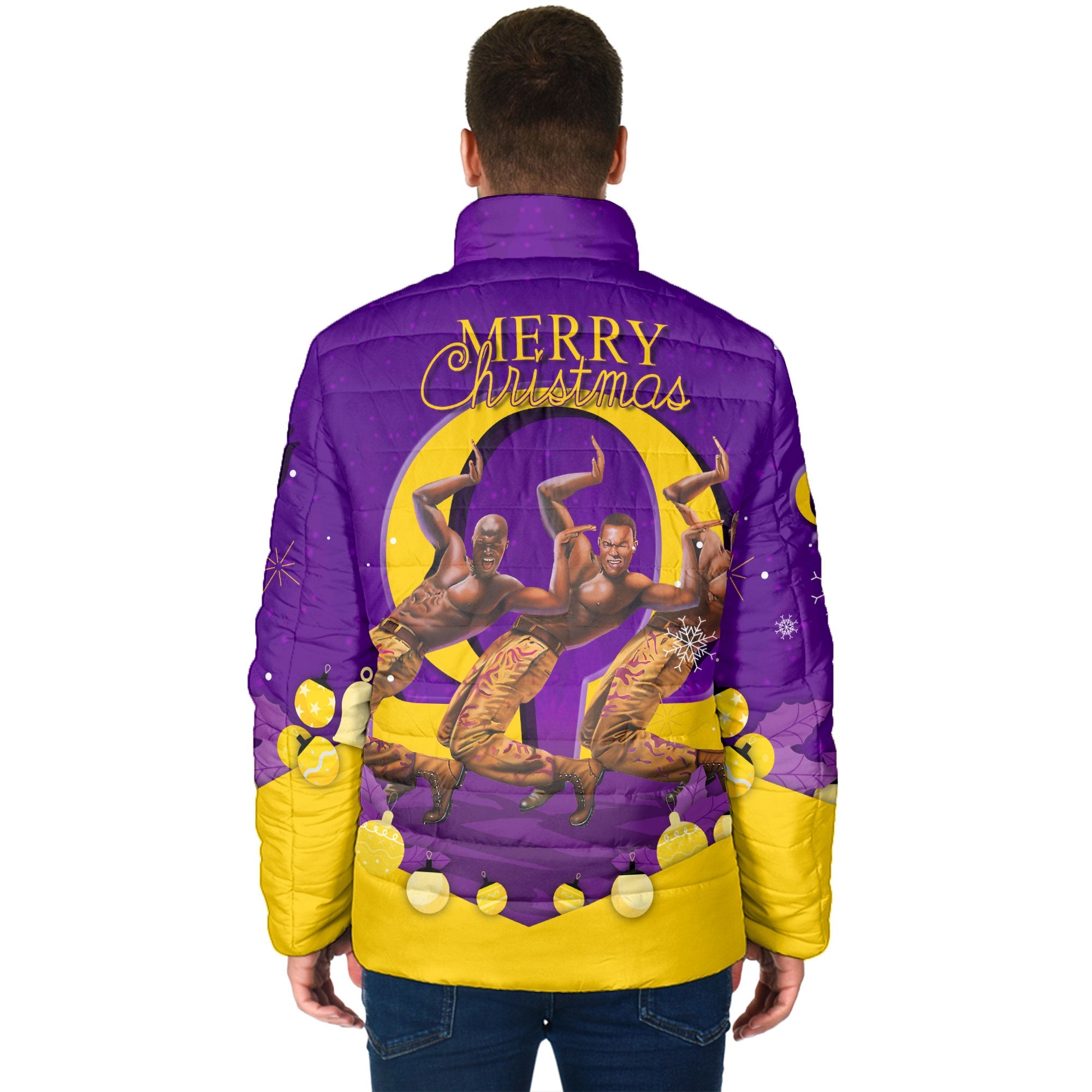 Fraternity Jacket - OPP Christmas Men Padded Jacket Omega Man Hand Sign Style