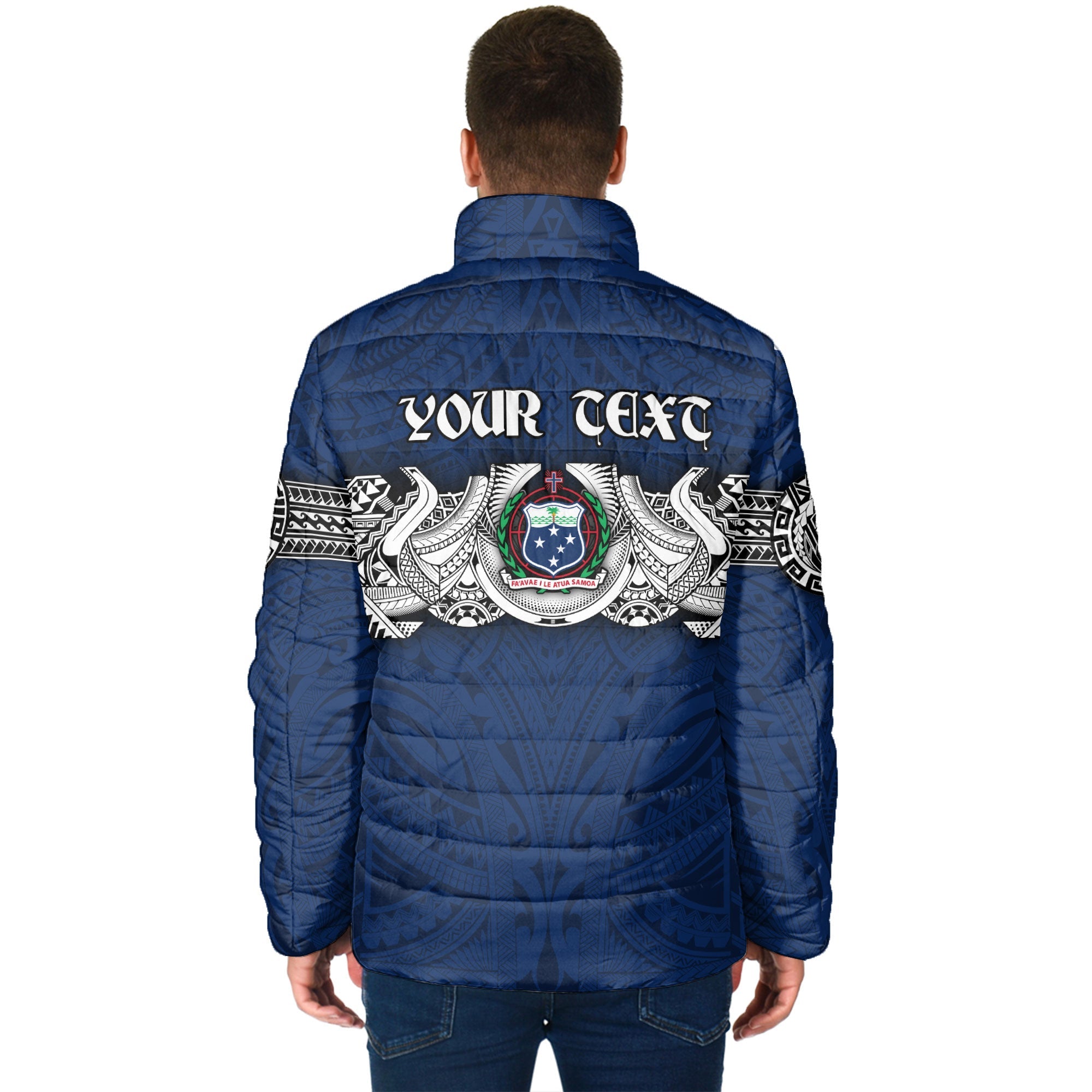 Custom Samoa Warrior Men Padded Jacket