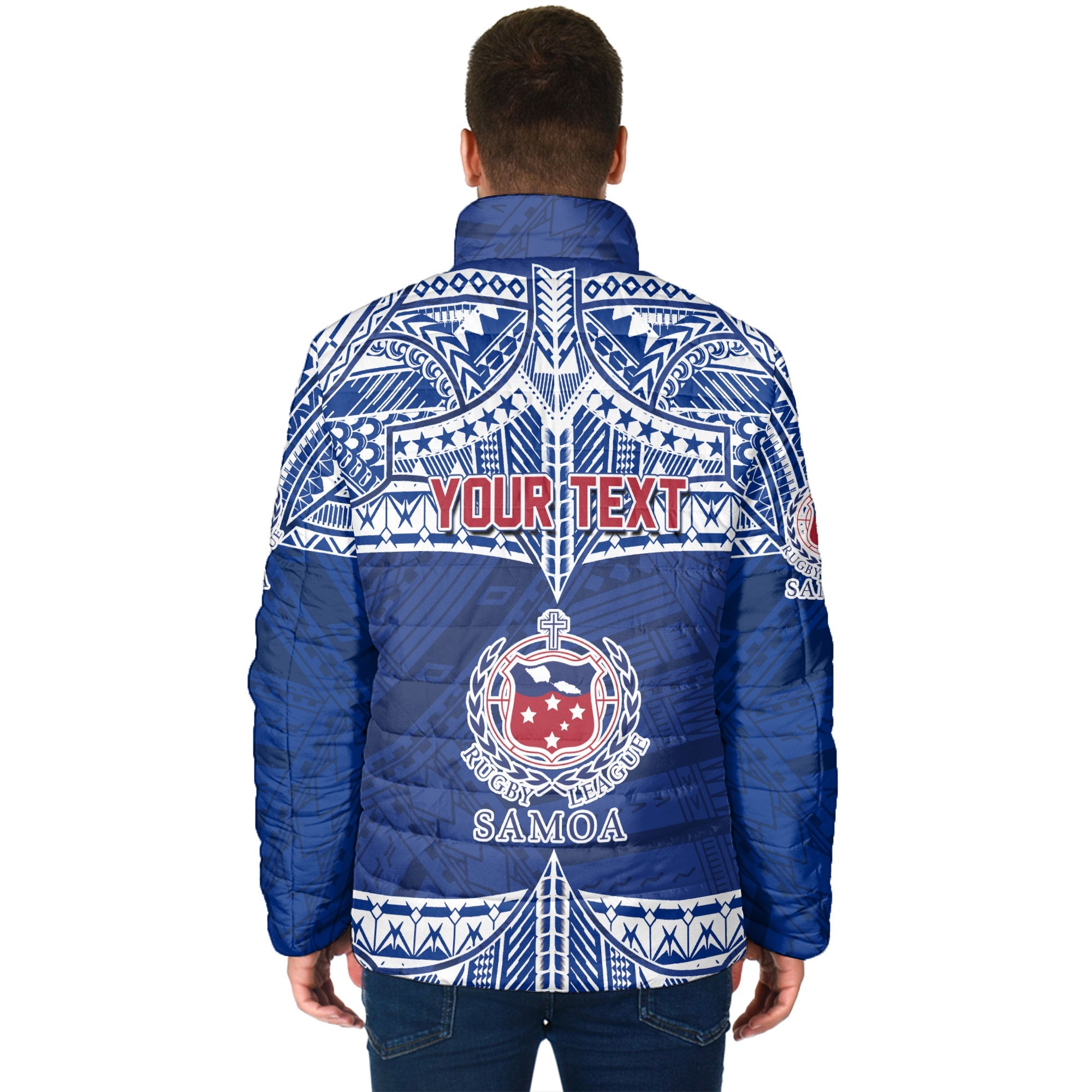 Custom Samoa TOA Rugby Men Padded Jacket Map Style