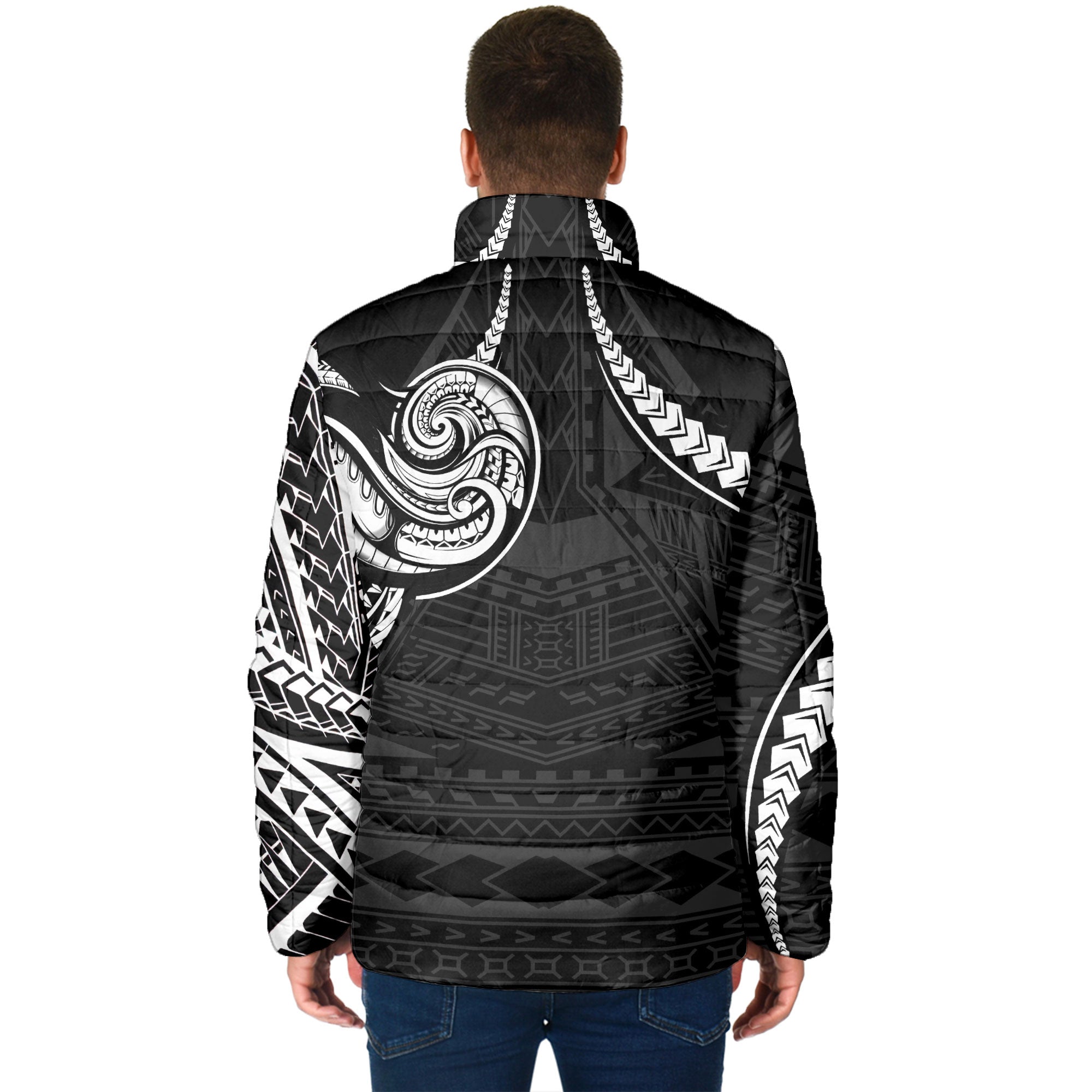 Seal Of American Samoa Men Padded Jacket Turtle Style