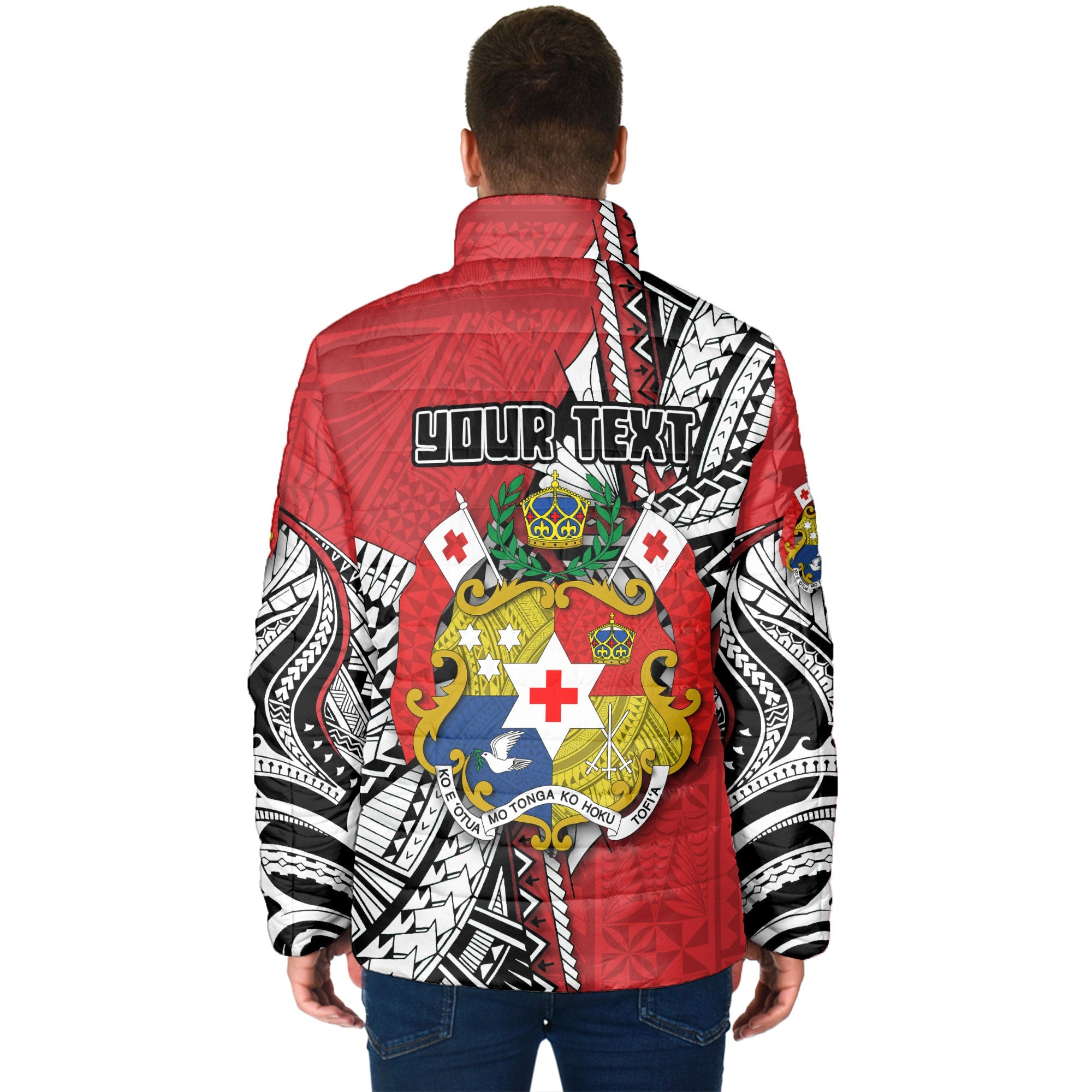 Custom Tonga Vava'u Lahi Coat Of Arms Men Padded Jacket