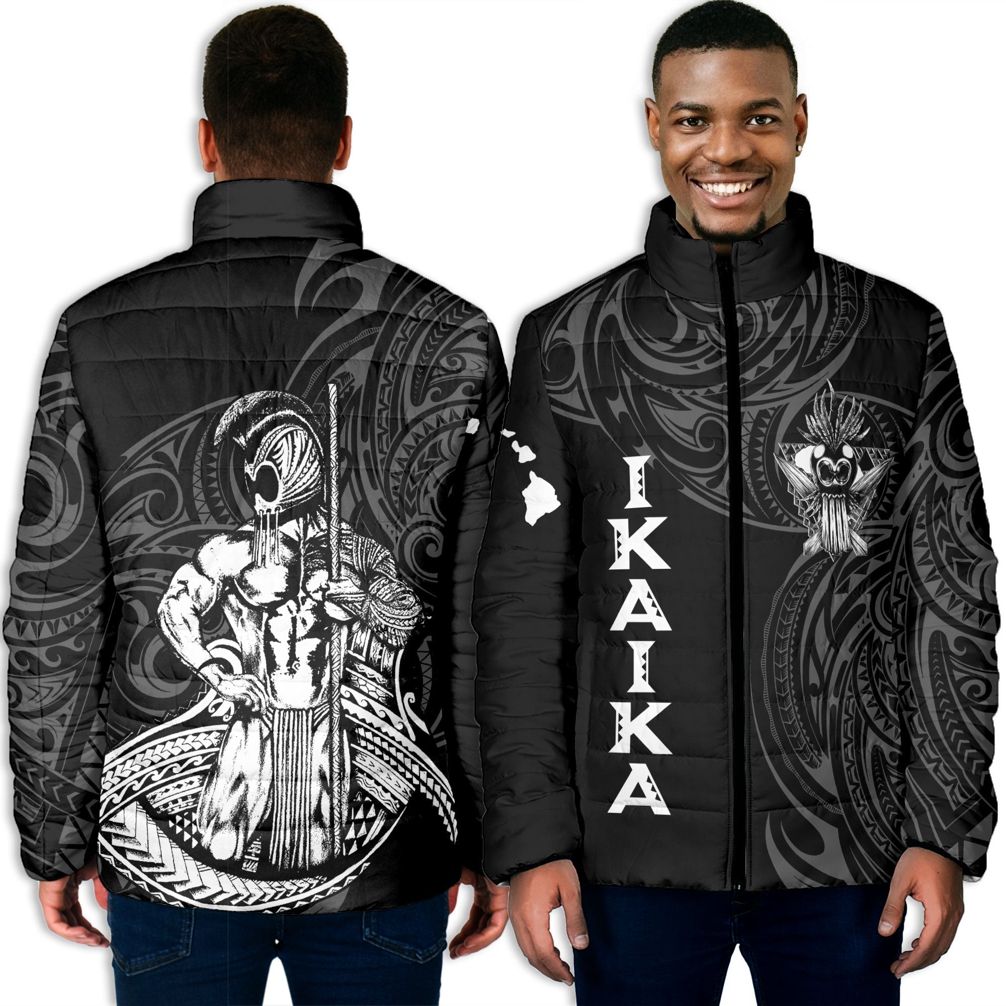 Hawaii Ikaika Warrior Men Padded Jacket Polynesian Style