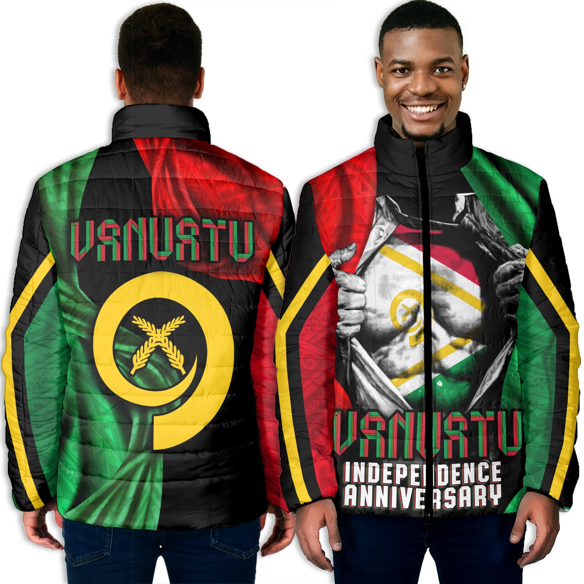 Vanuatu In Me Independence Day Men Padded Jacket 43rd Anniversary Style