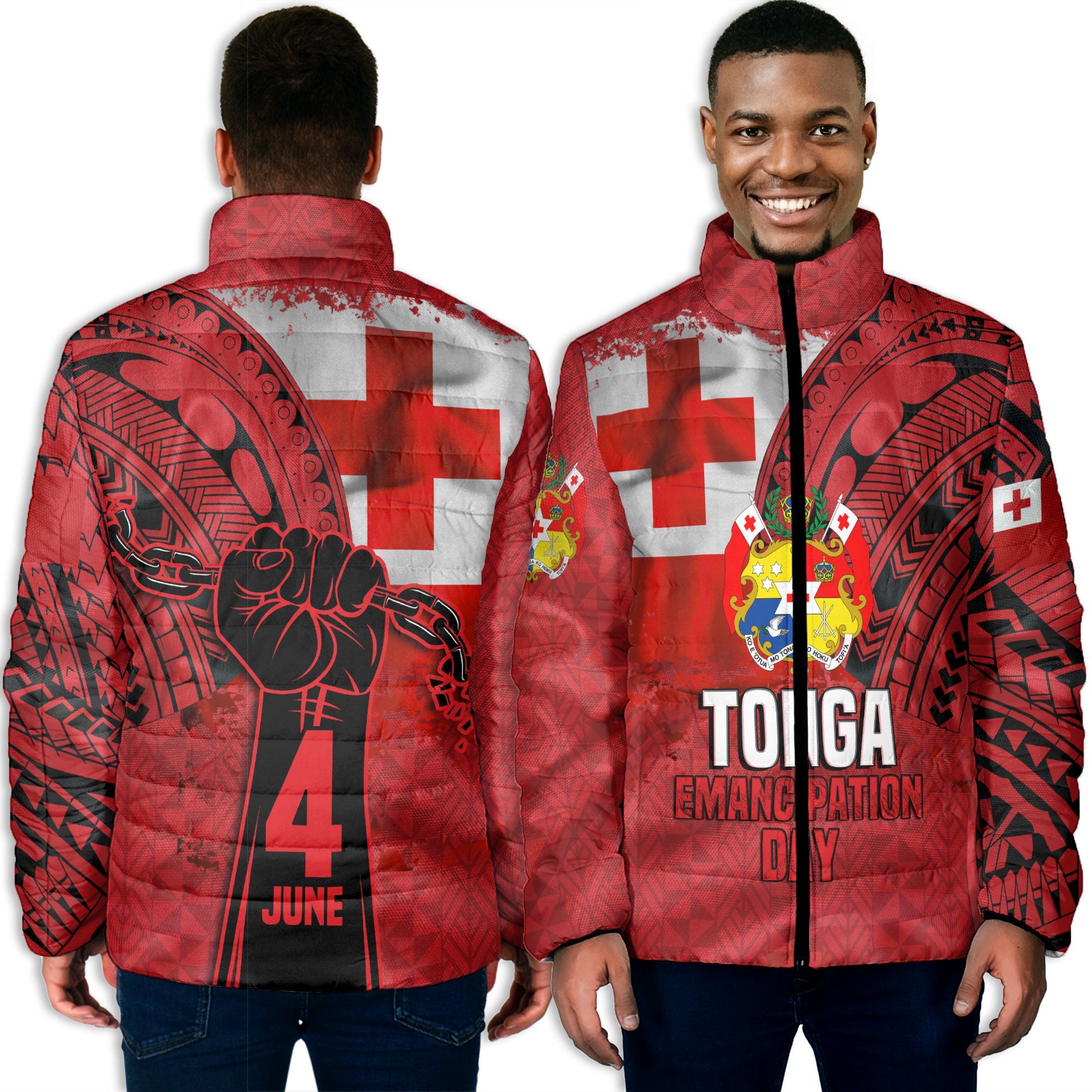 Tonga Independence Emancipation Day Men Padded Jacket