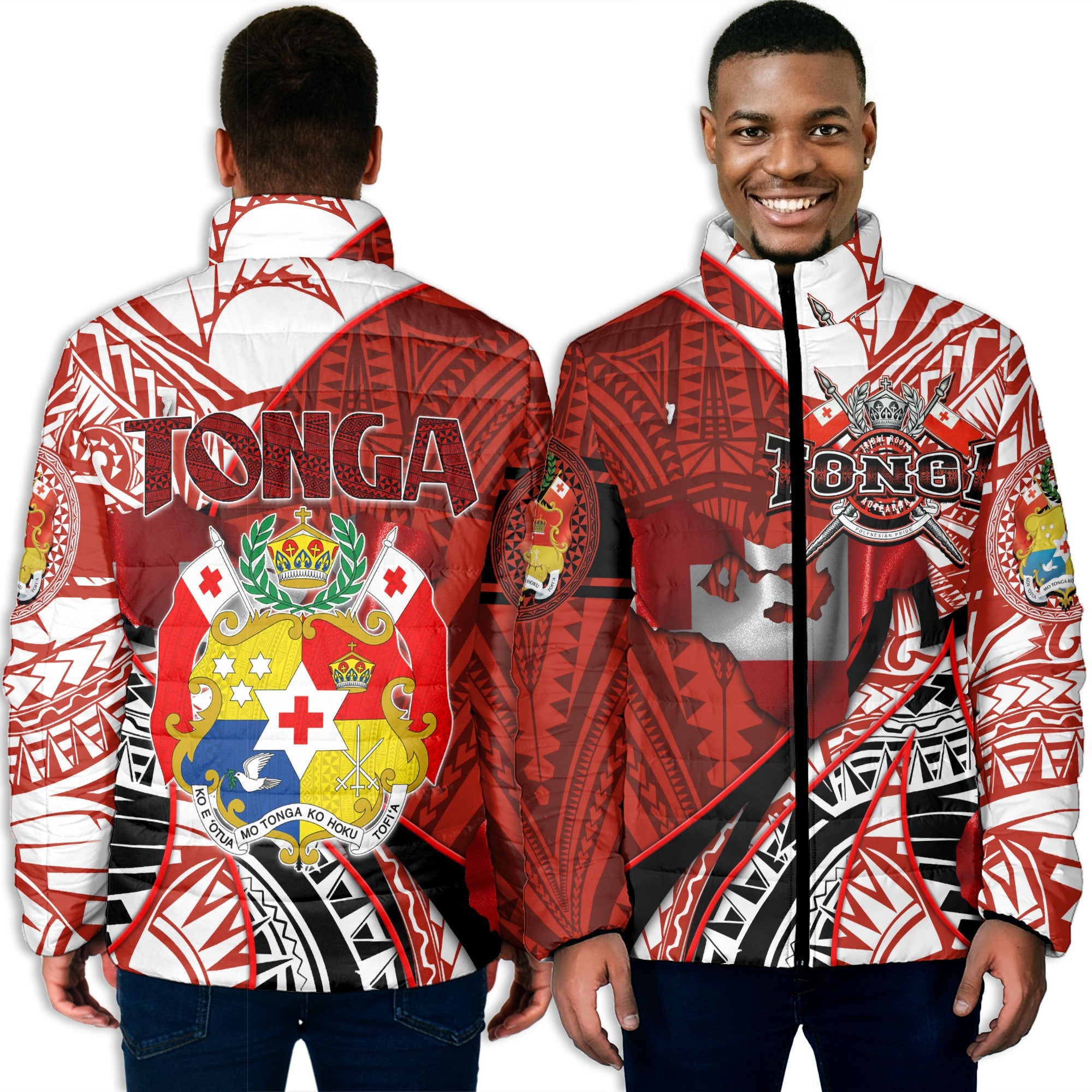 Tonga In My Heart Royal Coat Of Arms Men Padded Jacket