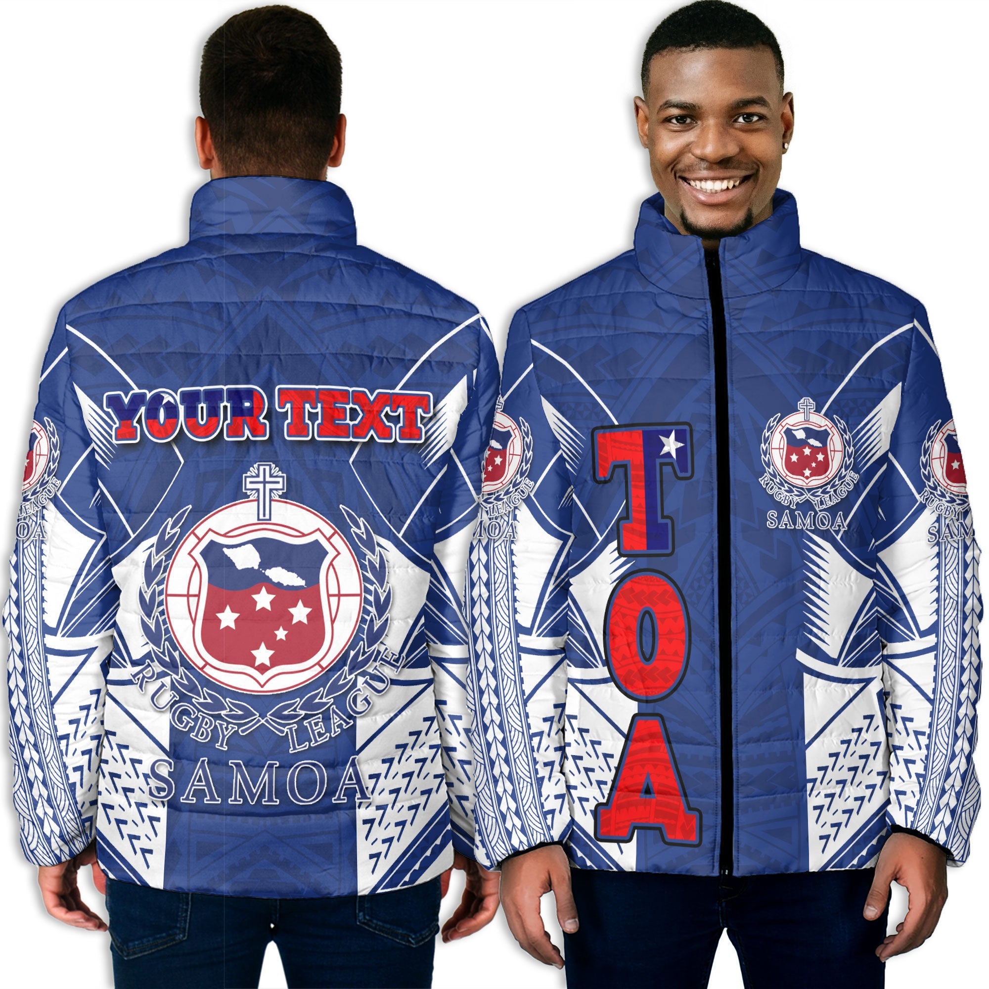 Custom TOA Samoa Rugby Men Padded Jacket