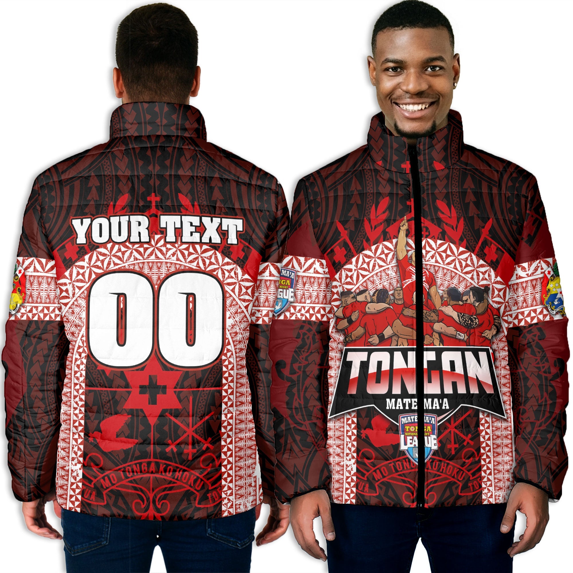 Custom Tonga Mate Ma'a Rugby League Men Padded Jacket