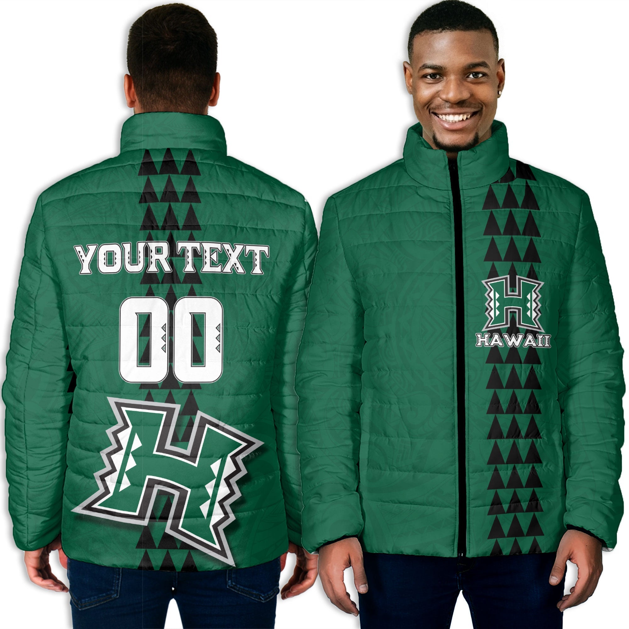 Custom Hawaii Rainbow Warriors Rugby Men Padded Jacket