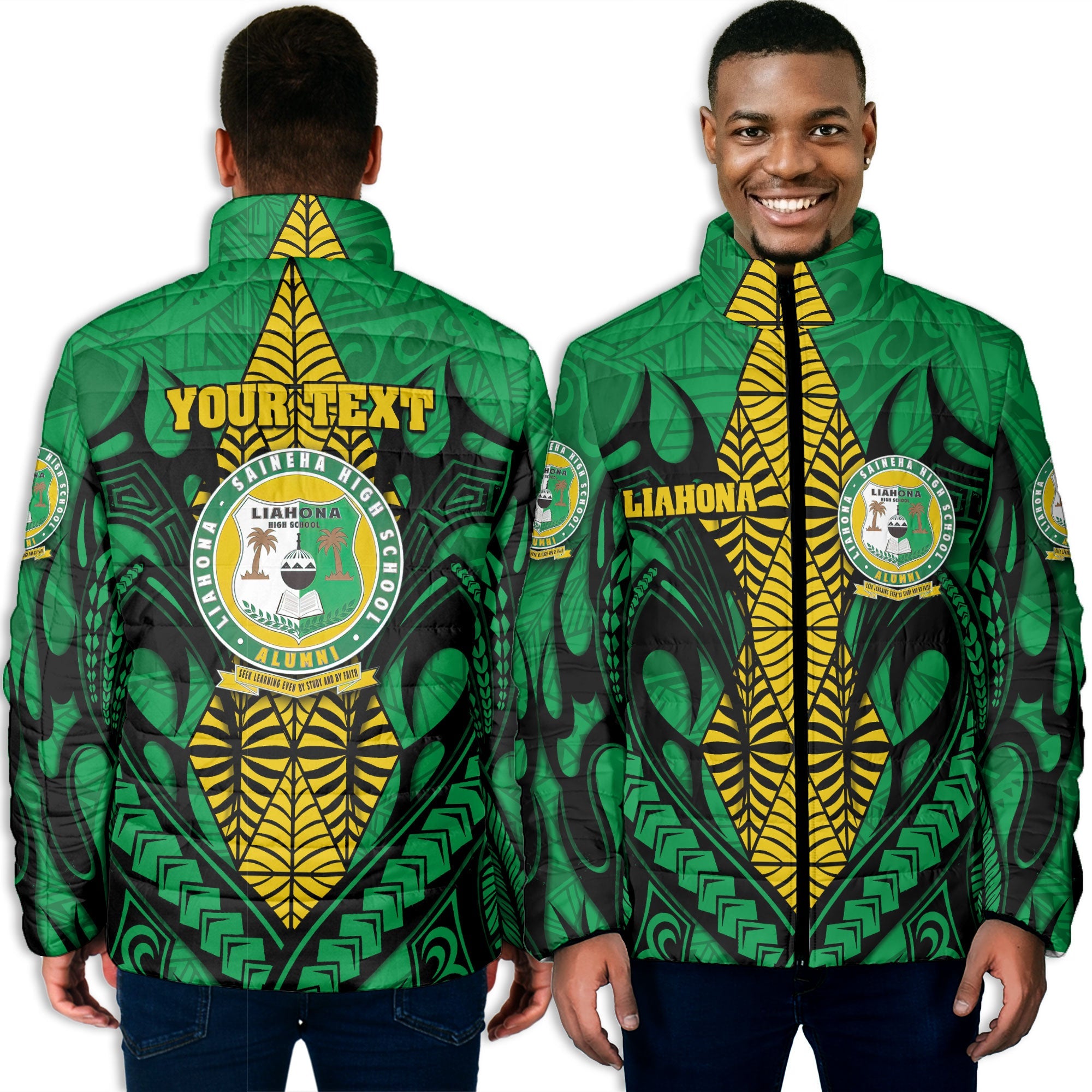 Custom Tonga Liahona High School Men Padded Jacket