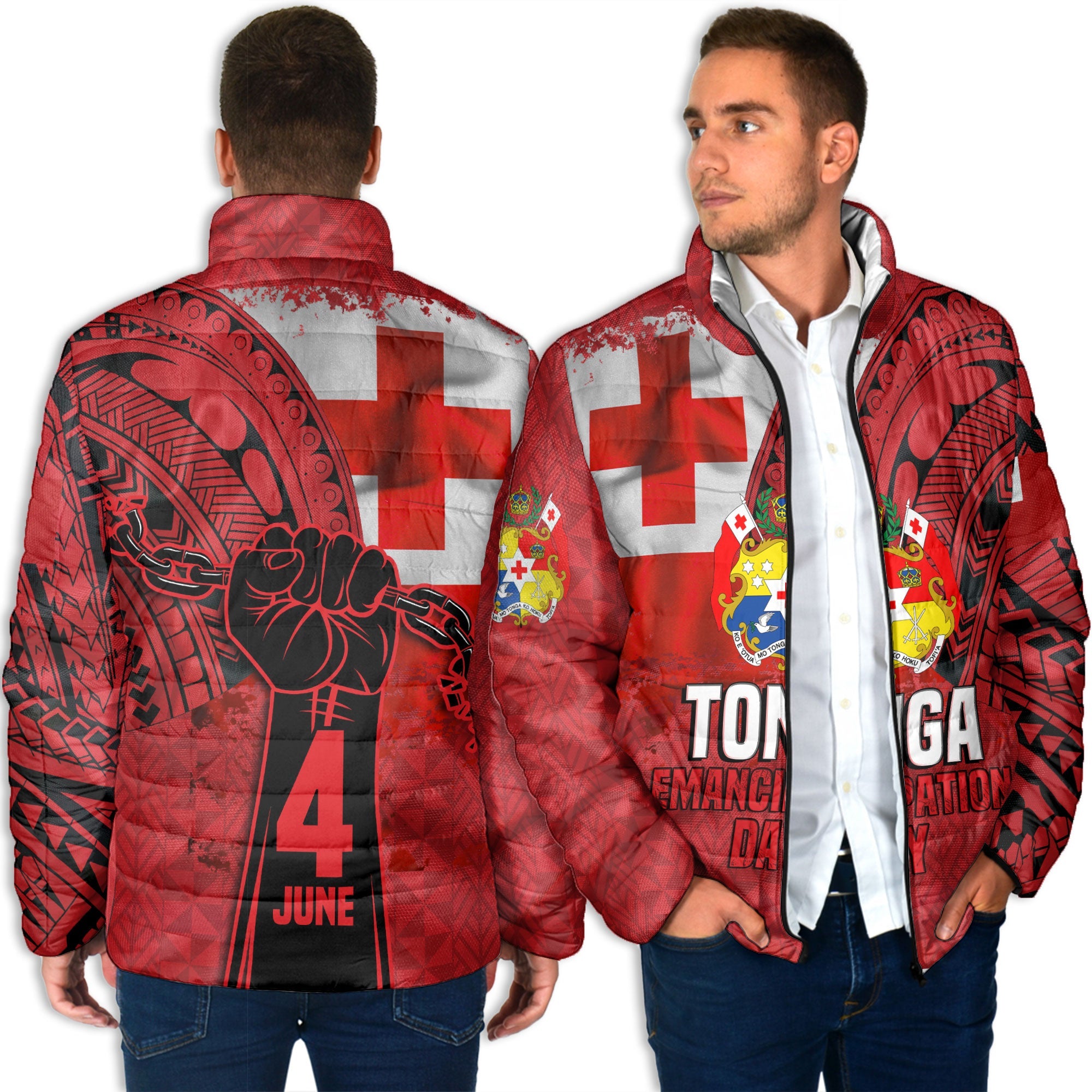 Tonga Independence Emancipation Day Men Padded Jacket