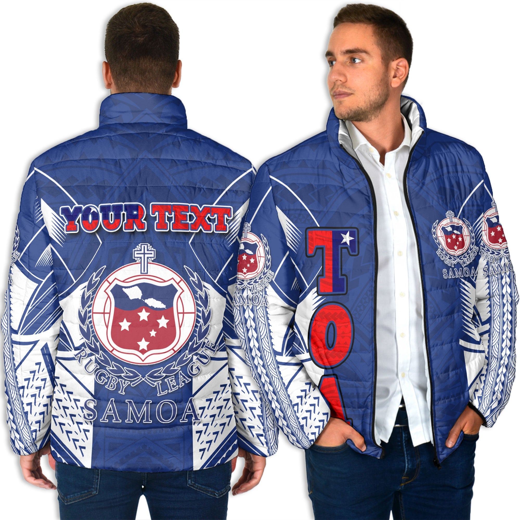 Custom TOA Samoa Rugby Men Padded Jacket