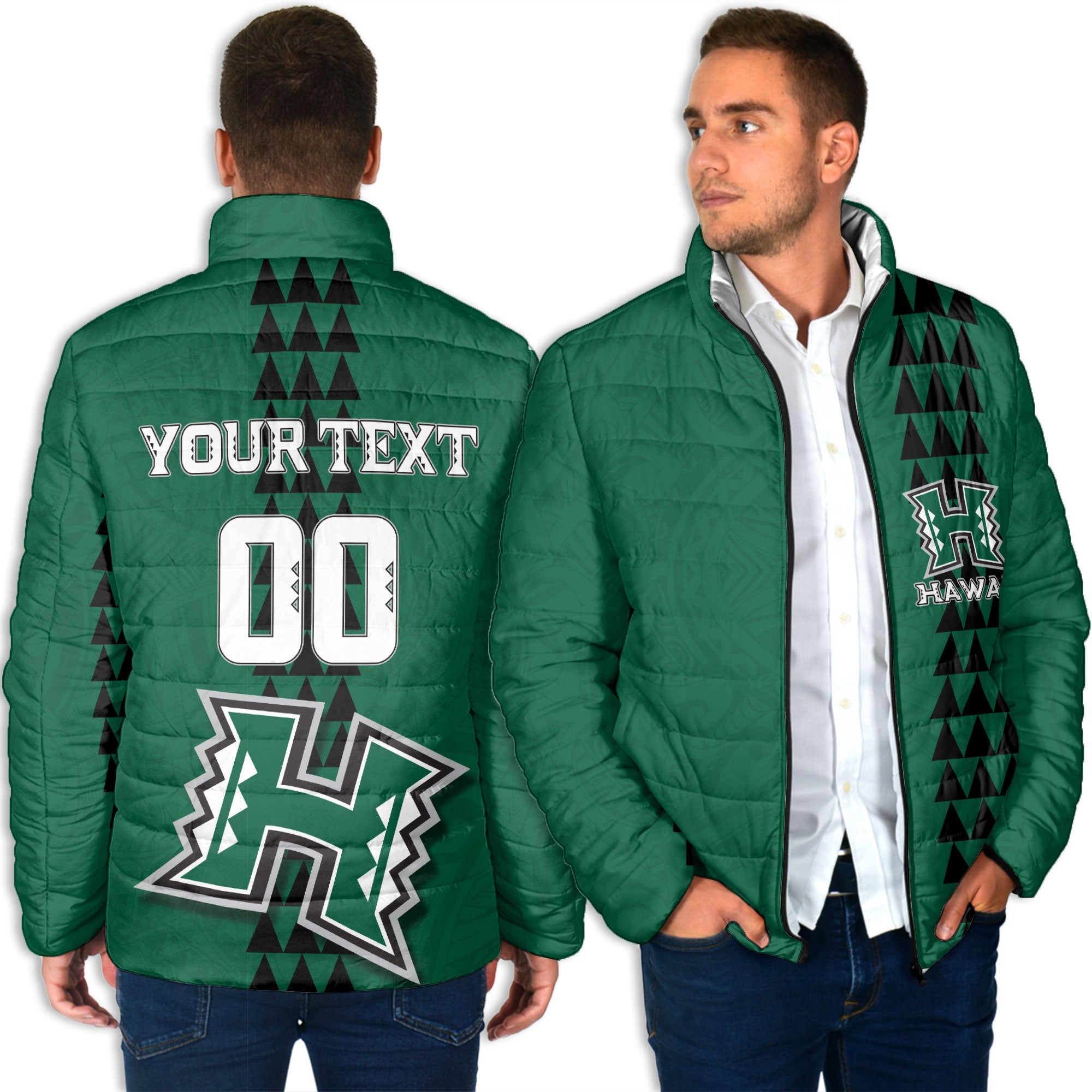 Custom Hawaii Rainbow Warriors Rugby Men Padded Jacket