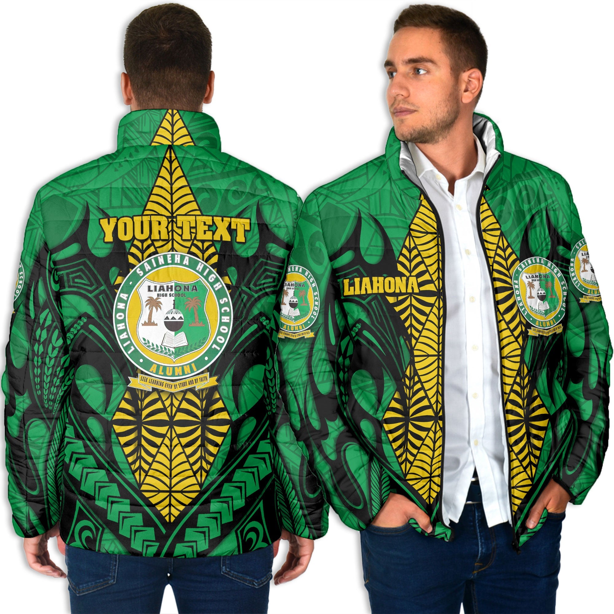 Custom Tonga Liahona High School Men Padded Jacket