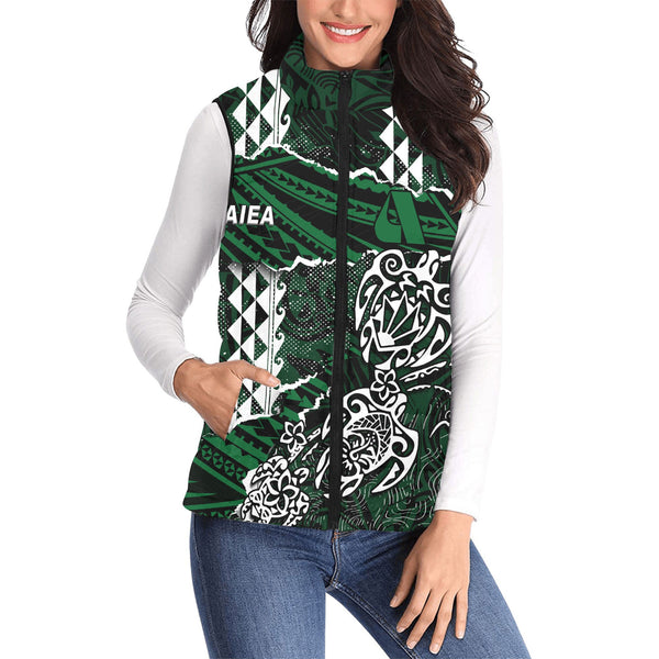 Hawaii Aiea High School Custom Women Padded Jacket Vest Polynesian Turtle Style