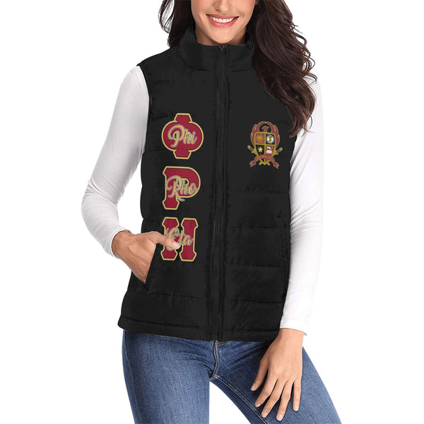 Fraternity Jacket - Personalized Phi Rho Eta Women Padded Jacket Vest Original Dark Style