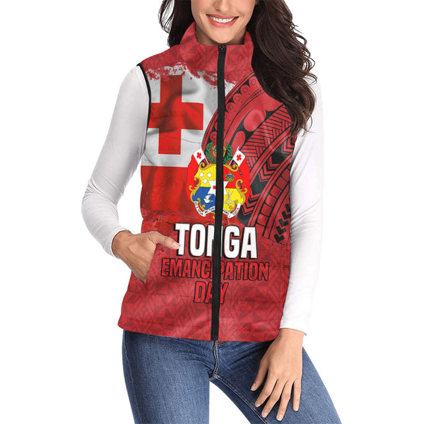 Tonga Independence Emancipation Day Women Padded Jacket Vest