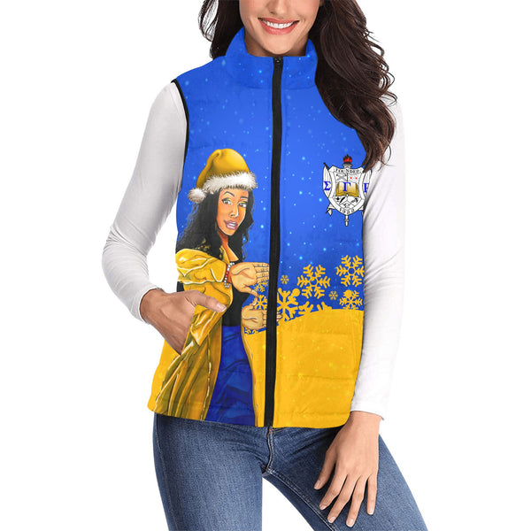 Sorority Jacket - Sigma Gamma Rho Christmas Girl Women Padded Jacket Vest Pretty Poodles Style