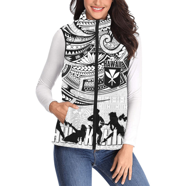 Hawaiian Hula Kahiko Women Padded Jacket Vest