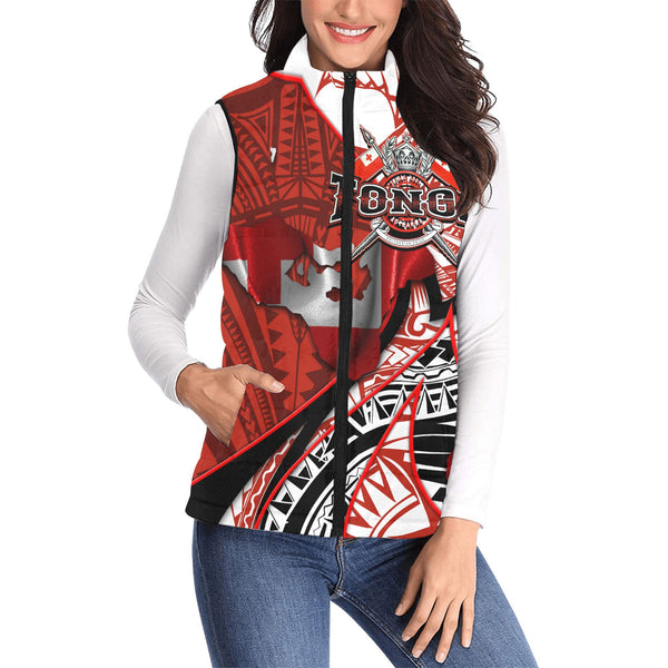 Tonga In My Heart Royal Coat Of Arms Women Padded Jacket Vest