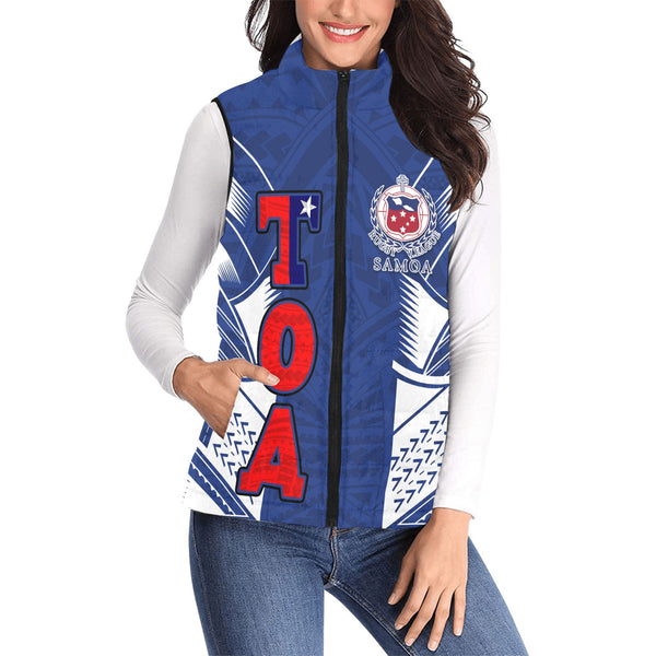 Custom TOA Samoa Rugby Women Padded Jacket Vest