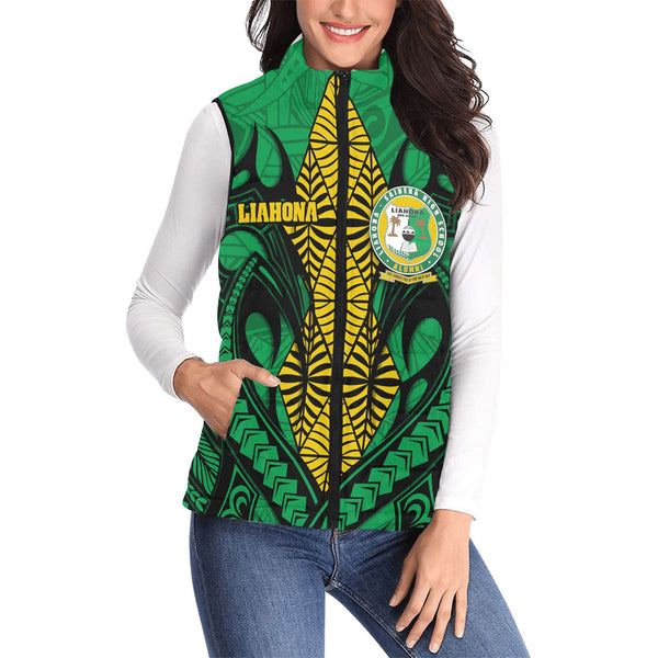 Custom Tonga Liahona High School Women Padded Jacket Vest